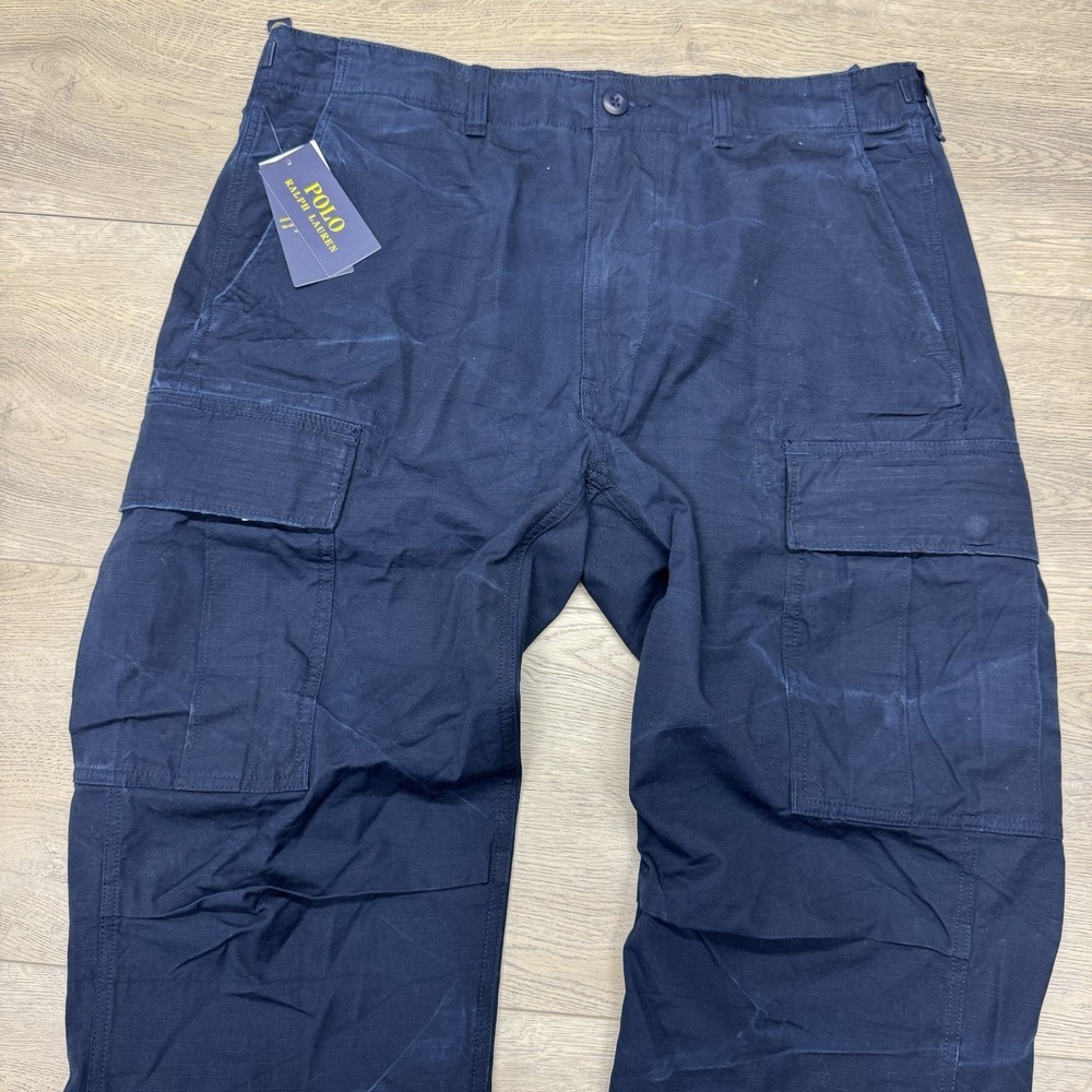 NWT Polo Ralph Lauren Navy Blue Cargo Utility Pants Men's Sz 34x30 Cinch - Picture 4 of 16